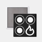 ストーブ上部ノブ前面右バーナーラベル マグネット (正面/裏面)