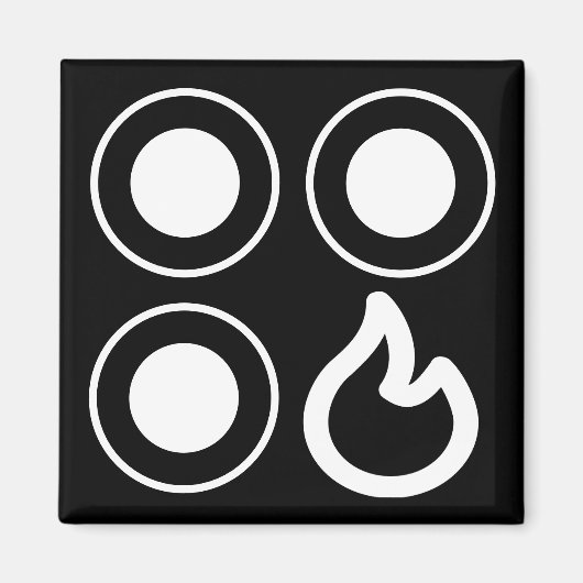 ストーブ上部ノブ前面右バーナーラベル マグネット (正面)