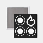 ストーブ上部ノブ後部右バーナーラベル マグネット (正面/裏面)