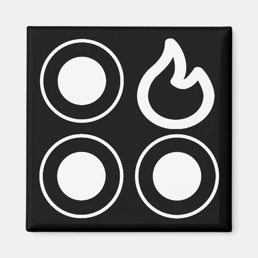 ストーブ上部ノブ後部右バーナーラベル マグネット (正面)