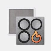 ストーブ摘み前右バーナ制御ラベルマグネット マグネット (正面/裏面)