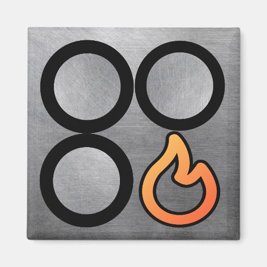 ストーブ摘み前右バーナ制御ラベルマグネット マグネット (正面)