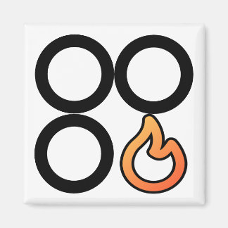 ストーブ摘み前右バーナ制御ラベルマグネット マグネット