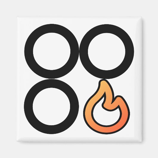 ストーブ摘み前右バーナ制御ラベルマグネット マグネット (正面)