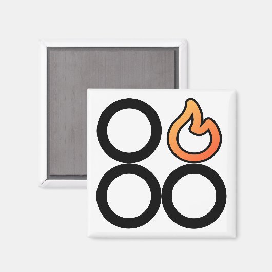 ストーブ摘み後部右バーナ制御ラベル磁石 マグネット (正面/裏面)