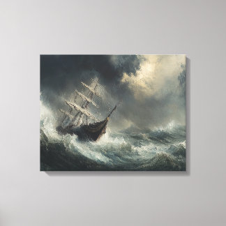 ストーミーシーズ絵を描セイボートウォールアートデコール キャンバスプリント