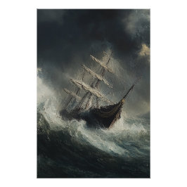 ストーミーシーズ絵を描セーリングボートのポスター ポスター