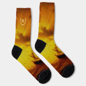 ストーミーシー自然ヴィンテージモノグラムのファインアート ソックス (右)