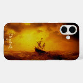 ストーミーシー自然ヴィンテージモノグラムのファインアート Case-Mate iPhoneケース (裏面 (横))