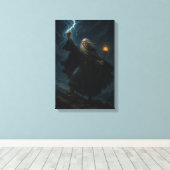 ストーミースカイの強力な魔法使い稲妻 キャンバスプリント (インサイチュ (ウッドフロア))