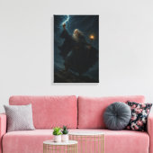 ストーミースカイの強力な魔法使い稲妻 キャンバスプリント (インサイチュ (リビング))