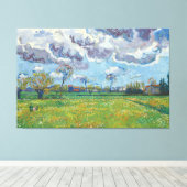 ストーミースカイヴィンセントゴッホ下の風景 キャンバスプリント (インサイチュ (ウッドフロア))