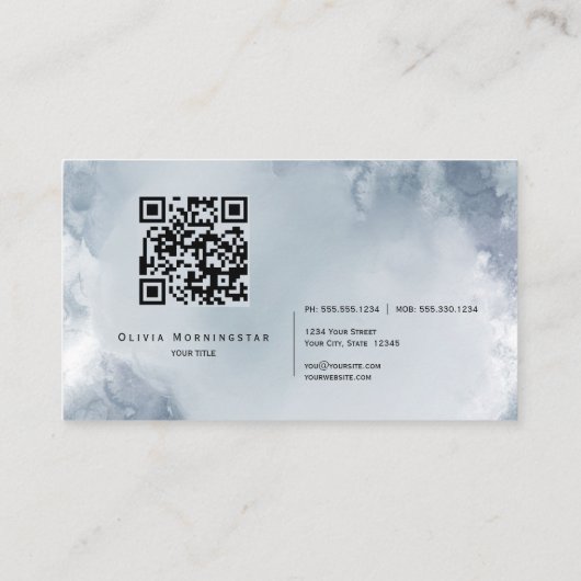 ストーミーダスティブルーウォーター抽象芸術 名刺 (裏面)