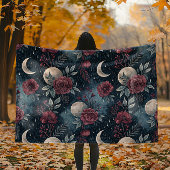 ストーミーブルゴーニュ秋バラドリームスケープ フリースブランケット