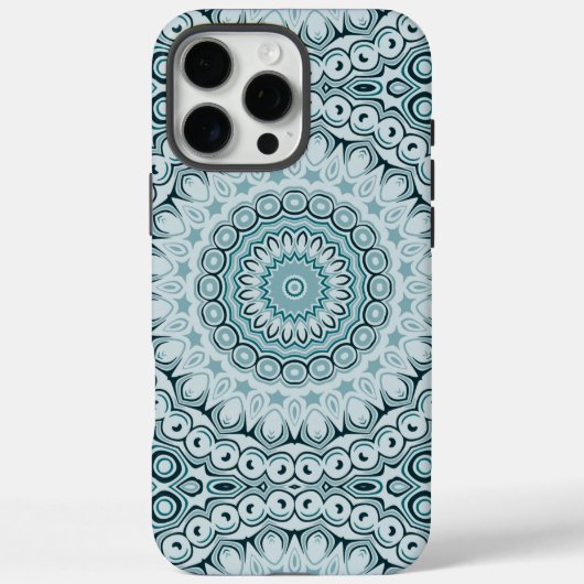 ストーミーブルーとグレーの曼荼羅パターン Case-Mate iPhoneケース (裏面)