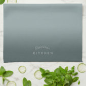 ストーミーブルーグレグラデーションー キッチンタオル (折り畳み)