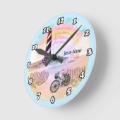 ストーミーライトハウスバイク ラウンド壁時計 (傾斜)