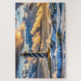 ストーミー波とドラマチックなライトハウスシースケープ ジグソーパズル