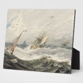 ストーミー海のボート(上部にグラファイトの上にw/c フォトプラーク (側面)