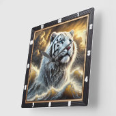 ストーミー海タイガー時計 スクエア壁時計 (傾斜)