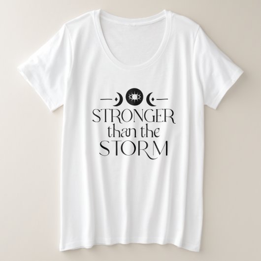 ストームより強いスピリチュアルTシャツ プラスサイズTシャツ (デザイン正面)