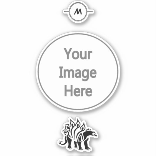 ストームグレーのステゴサウルスのスパイク恐竜 シール (正面)