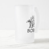 ストームグレーのステゴサウルスのスパイク恐竜 フロストグラスビールジョッキ (正面右)