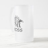 ストームグレーのステゴサウルスのスパイク恐竜 フロストグラスビールジョッキ (正面左)