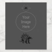 ストームグレーのステゴサウルスのスパイク恐竜 ワインラベル (シングルラベル)