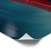 ストームセンチネル。大胆不敵なオオカミが嵐に向かって唸る ポスター (コーナー)