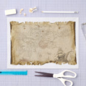 ストームデコップページの古い海賊マップ船 薄葉紙 (クラフト)