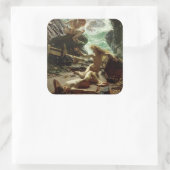 ストームニンフの洞窟, 1903 (キャンバス上の油) スクエアシール (バッグ)