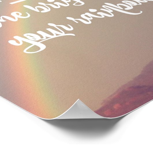 ストーム感動的&レインボー引用文 ポスター (角)