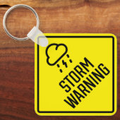 ストーム警告ズメタル正方形キーチェーン キーホルダー (正面)