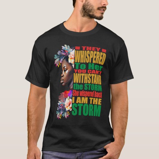 ストームBLM黒アフリカプライド黒い履歴月 Tシャツ (正面)