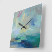 ストームI抽象芸術プリント |シルビア・ヴァシレバ スクエア壁時計 (傾斜)