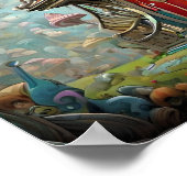 ストーリお洒落ブッククロークドハウス |デジタルアート ポスター (角)