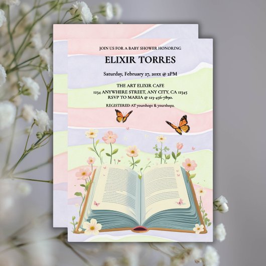 ストーリお洒落ブック赤ちゃんシャワー 招待状