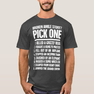 ストーリーおもしろい骨折足首骨折 Tシャツ