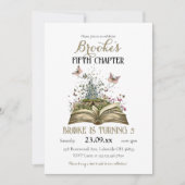 ストーリーお洒落魔法ブックをテーマにした誕生日パーティー 招待状 (正面)