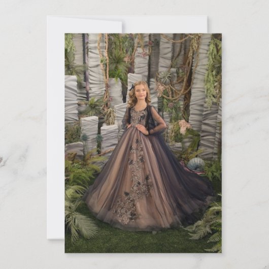 ストーリーお洒落魔法ブックをテーマにした誕生日パーティー 招待状 (裏面)