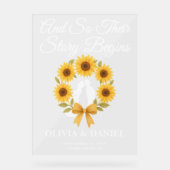 ストーリーが始まるヒマワリリース秋の結婚式へようこそ アクリルサイン (正面)