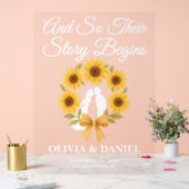 ストーリーが始まるヒマワリリース秋の結婚式へようこそ アクリルサイン (ウェディング)