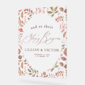 ストーリーが紅葉結婚の歓迎を開始 アクリルサイン (傾斜)