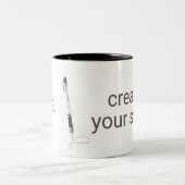 ストーリーの作成- 2トー書ンのコーヒーマグ ツートーンマグカップ (中央)