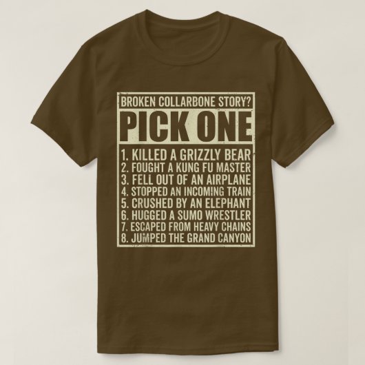 ストーリーの折れた鎖骨骨折Pick One Tシャツ (デザイン正面)