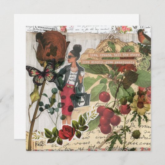 ストーリーをフラットなグリーティングカードで伝える (正面/裏面)