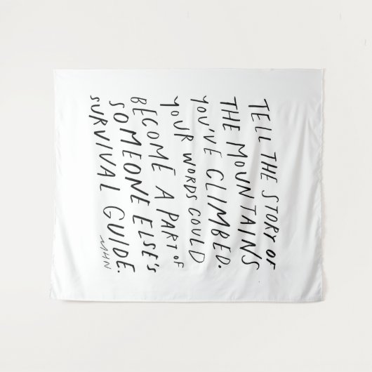 ストーリーを伝える – 感動的引用文作家の贈り物 タペストリー (正面(横))