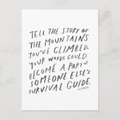 ストーリーを伝える – 感動的引用文作家の贈り物 ポストカード (正面)