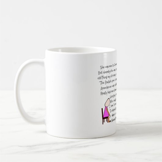 ストーリーアート"イギリス来ている"が--笑わされる コーヒーマグカップ (左)